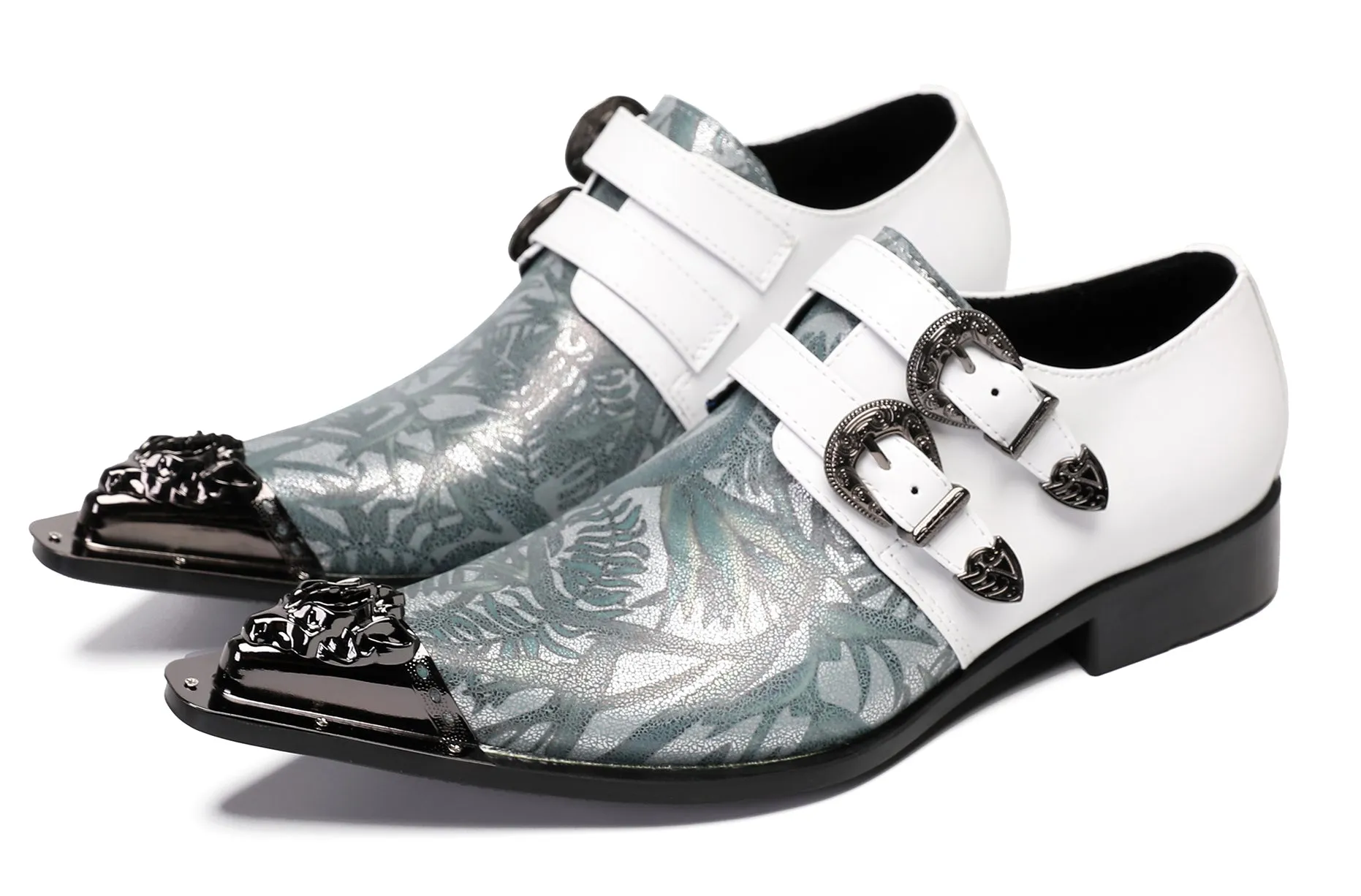 Mens Casual Dress Two Tone Western Loafers