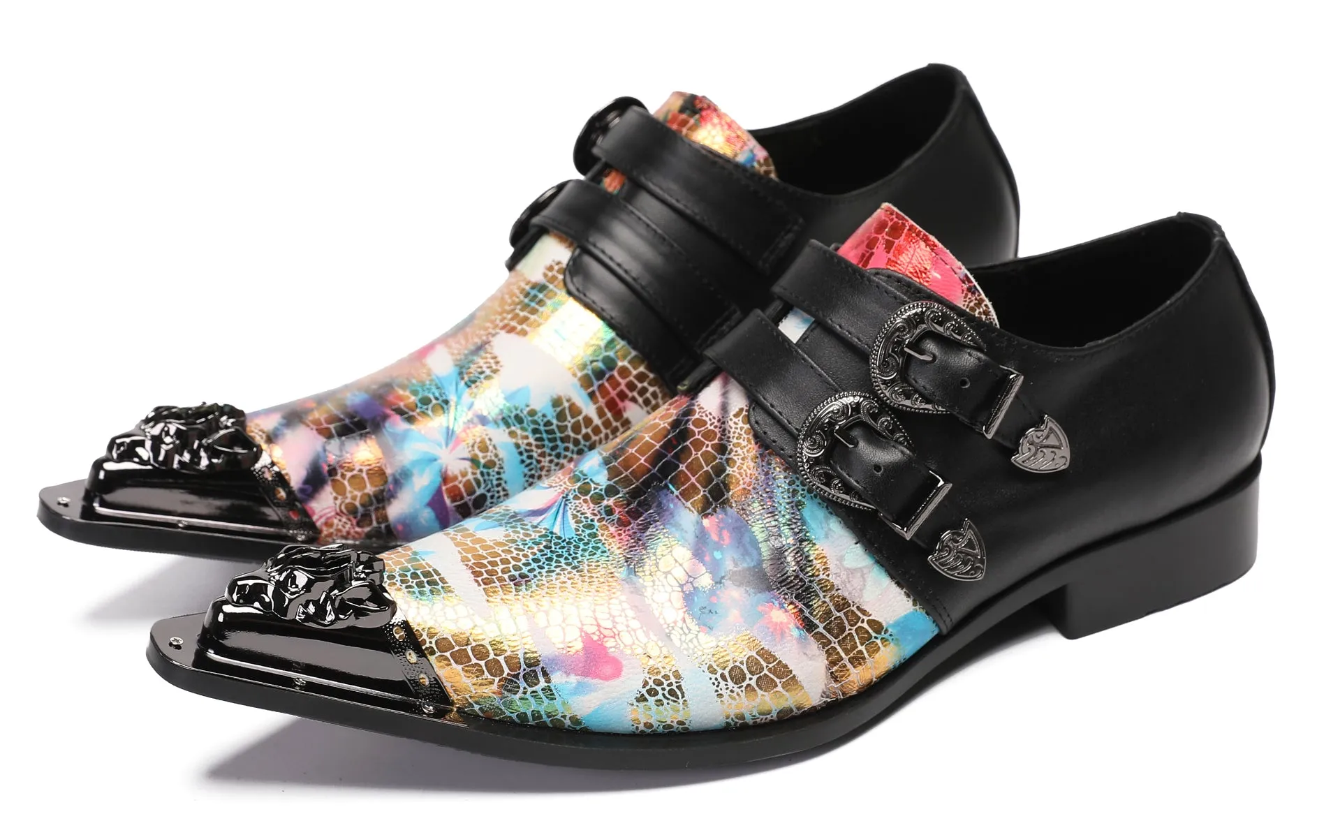 Mens Casual Dress Two Tone Western Loafers