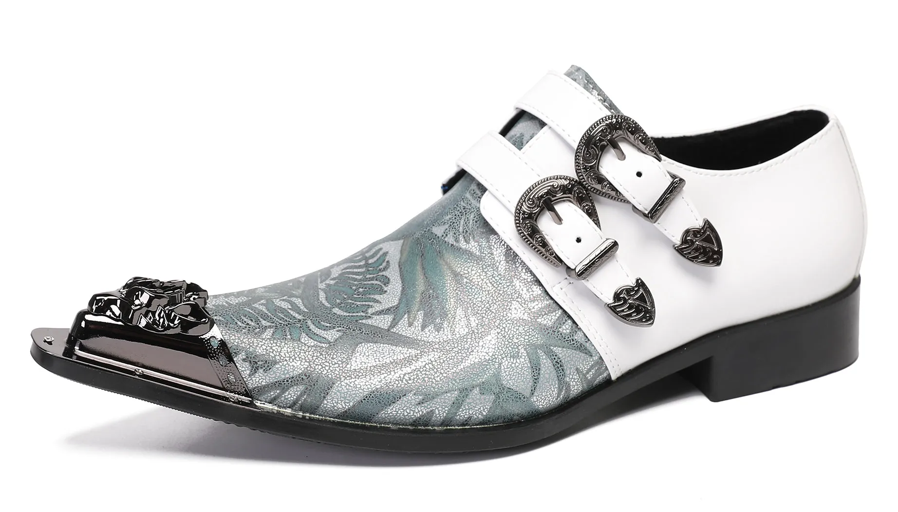 Mens Casual Dress Two Tone Western Loafers