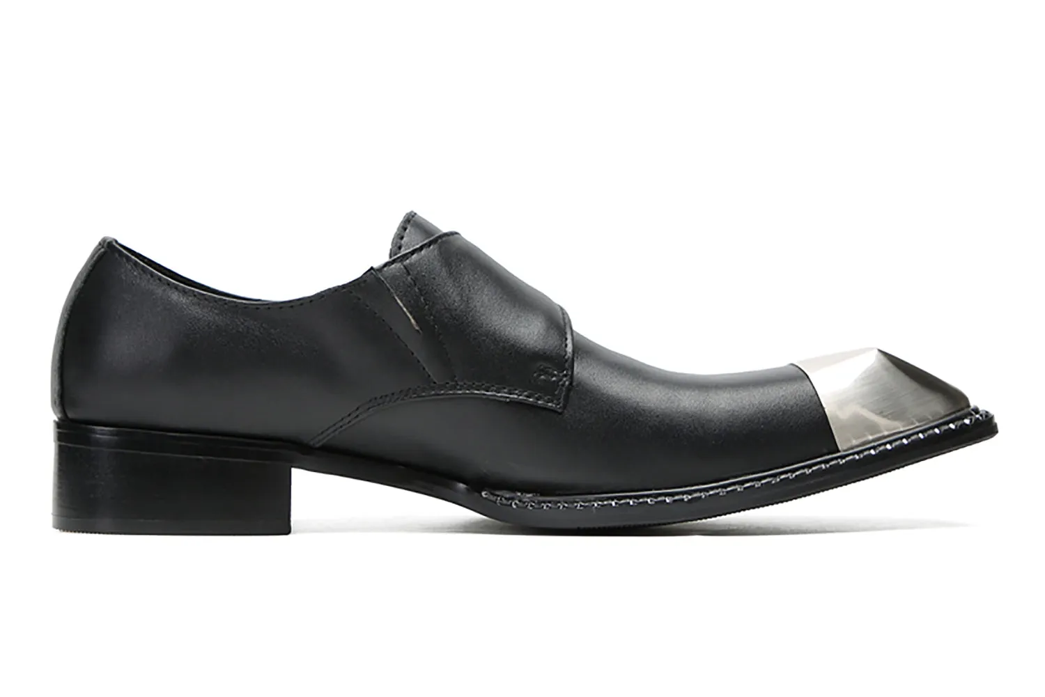 Men's Casual Metal-Square Toe Buckle Western Loafers