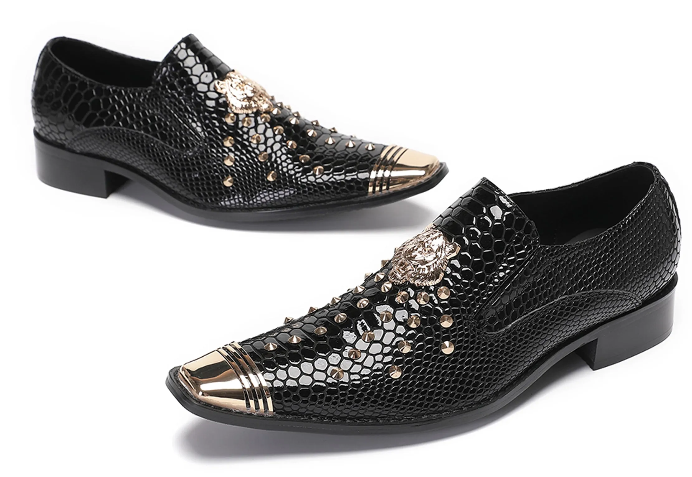 Mens Casual Party Loafers Sequin Western Shoes