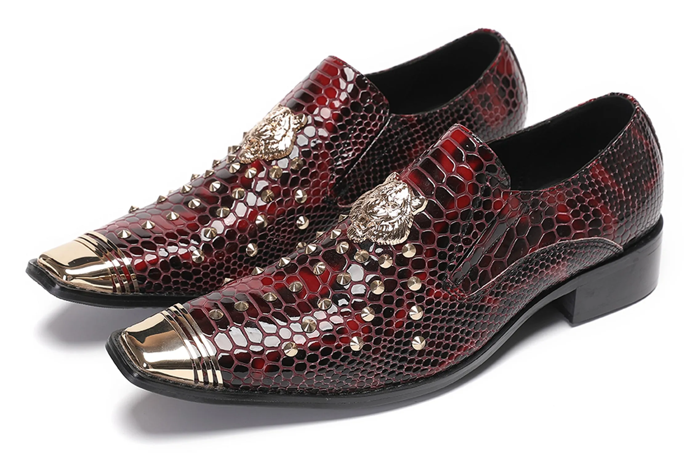Mens Casual Party Loafers Sequin Western Shoes