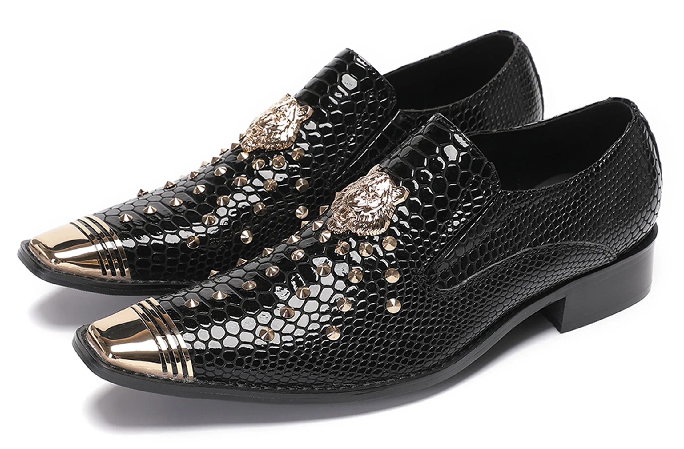 Mens Casual Party Loafers Sequin Western Shoes