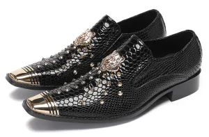 Mens Casual Party Loafers Sequin Western Shoes
