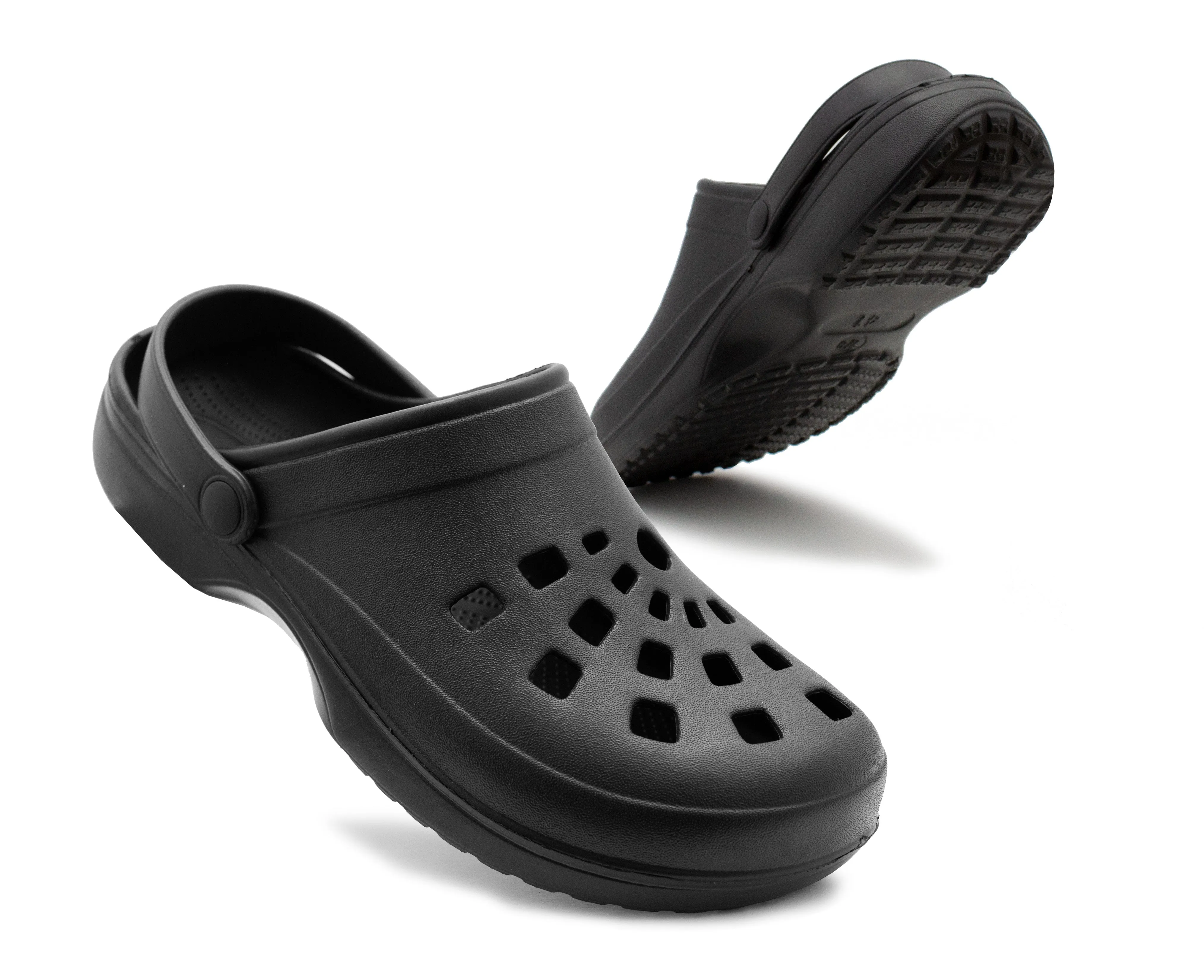 Mens Clogs Black Lightweight EVA Garden Breathable Slip On Beach Hospital Nurse Kitchen Water Shoes Mules House Shoes Sandals