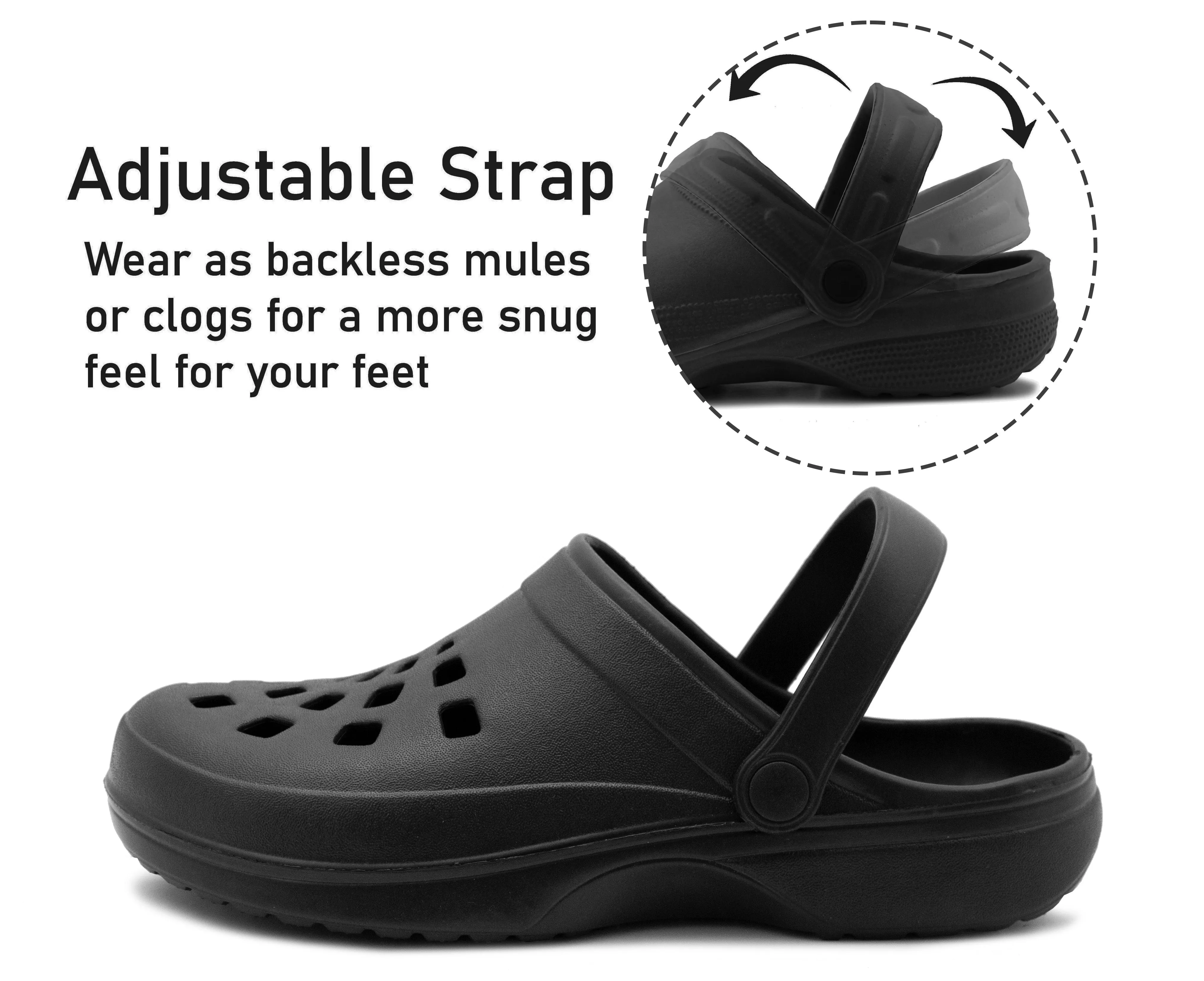 Mens Clogs Black Lightweight EVA Garden Breathable Slip On Beach Hospital Nurse Kitchen Water Shoes Mules House Shoes Sandals