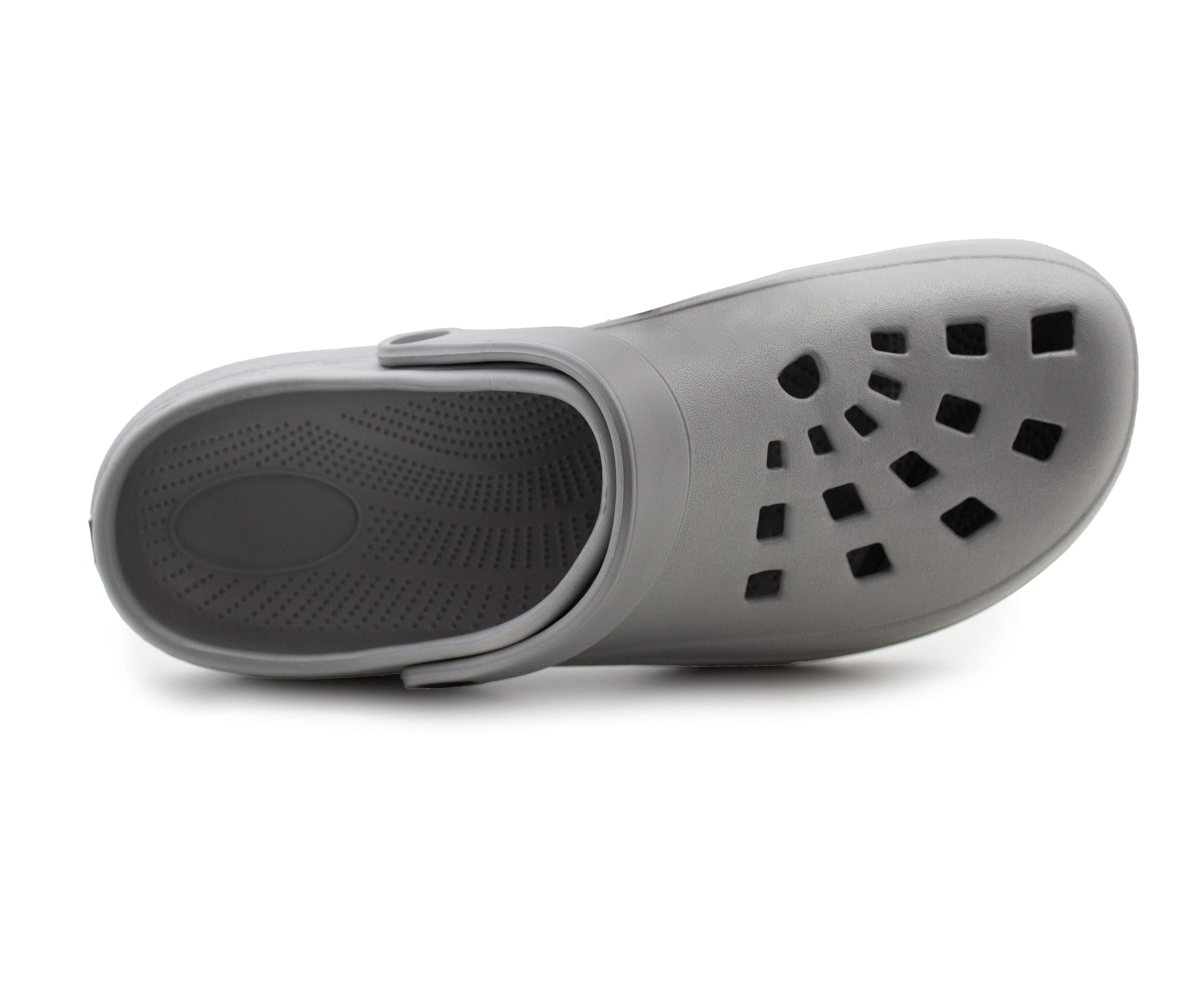 Mens Clogs Grey Lightweight EVA Garden Breathable Slip On Beach Hospital Nurse Kitchen Water Shoes Mules House Shoes Sandals