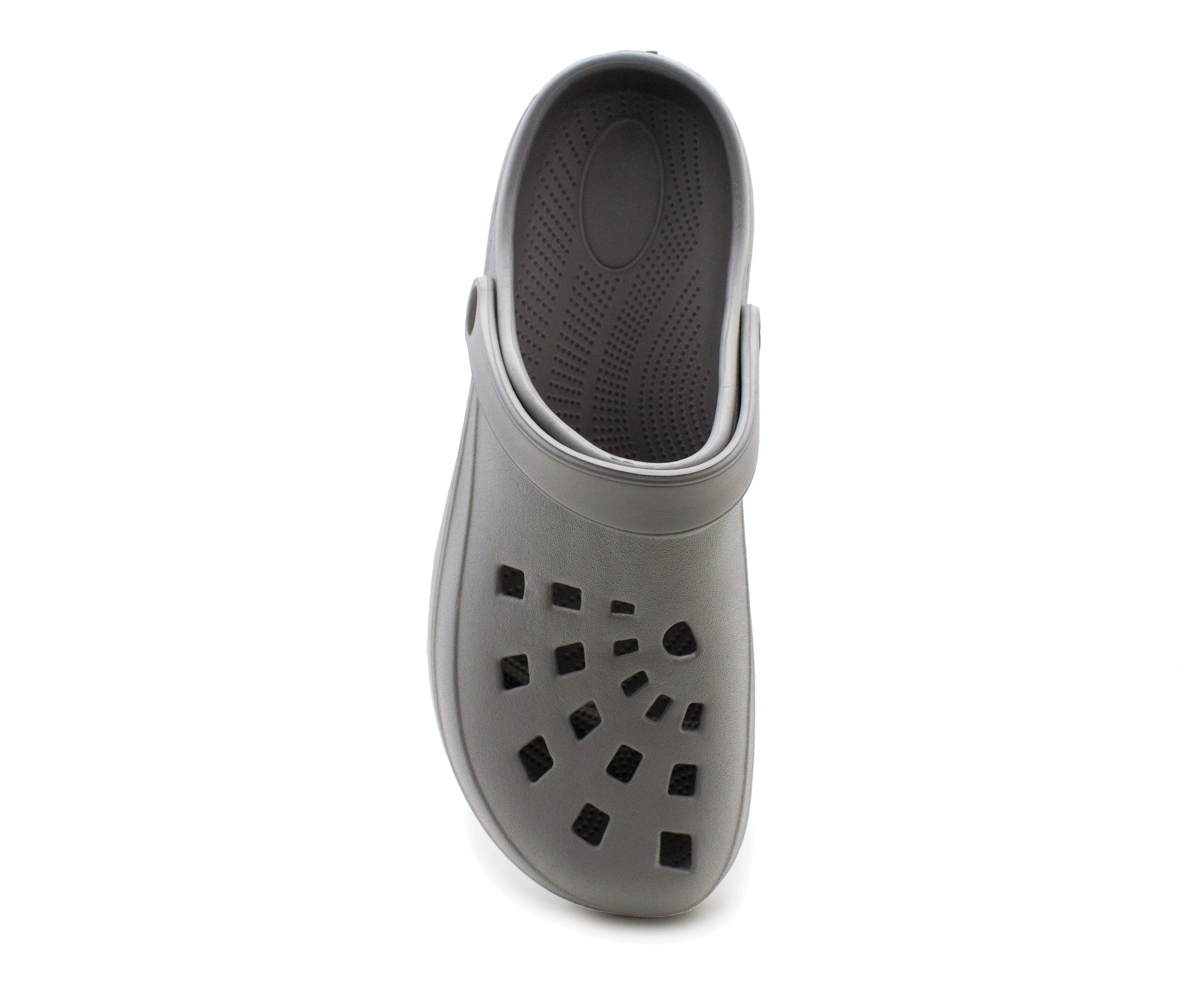 Mens Clogs Grey Lightweight EVA Garden Breathable Slip On Beach Hospital Nurse Kitchen Water Shoes Mules House Shoes Sandals