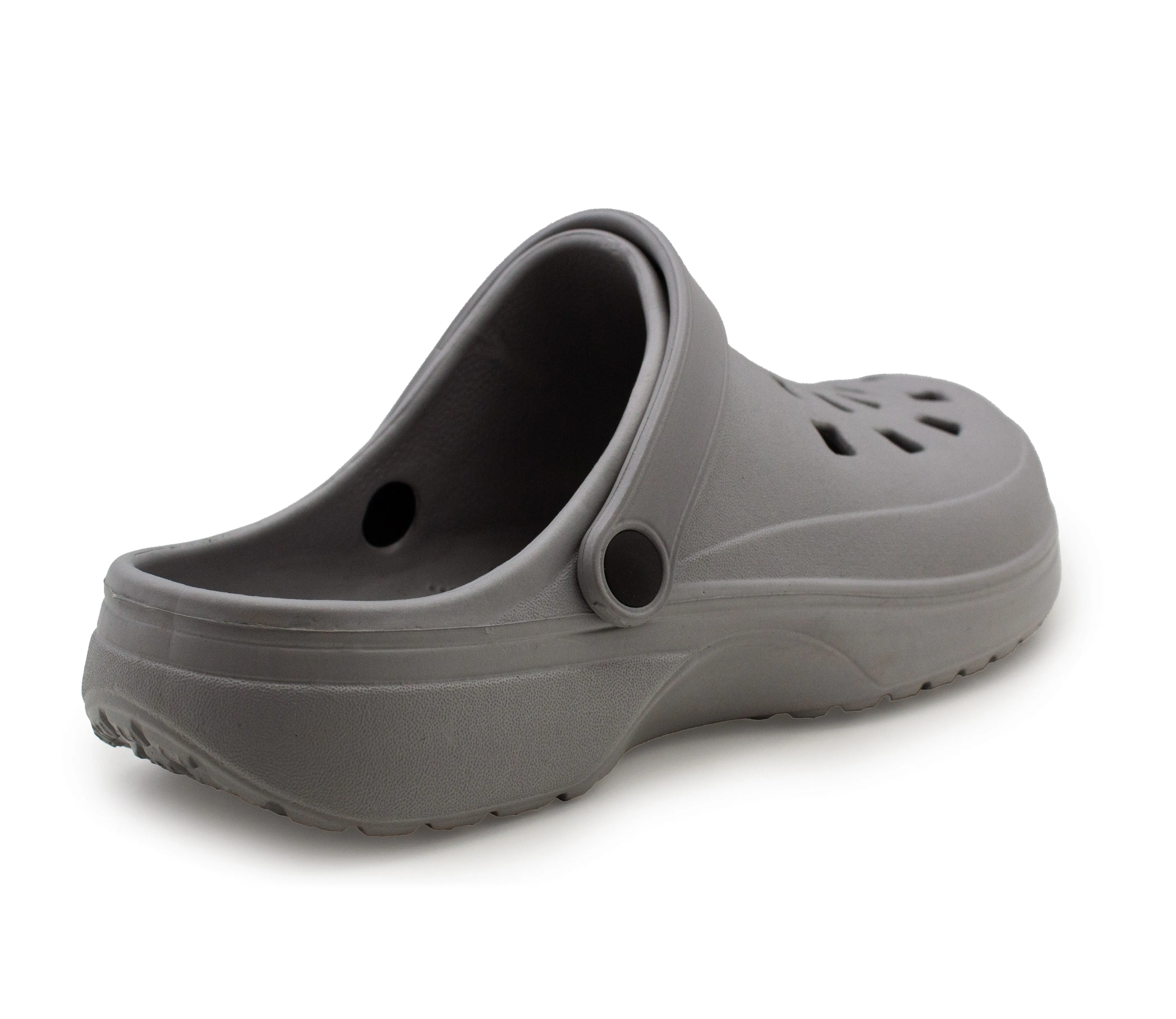 Mens Clogs Grey Lightweight EVA Garden Breathable Slip On Beach Hospital Nurse Kitchen Water Shoes Mules House Shoes Sandals