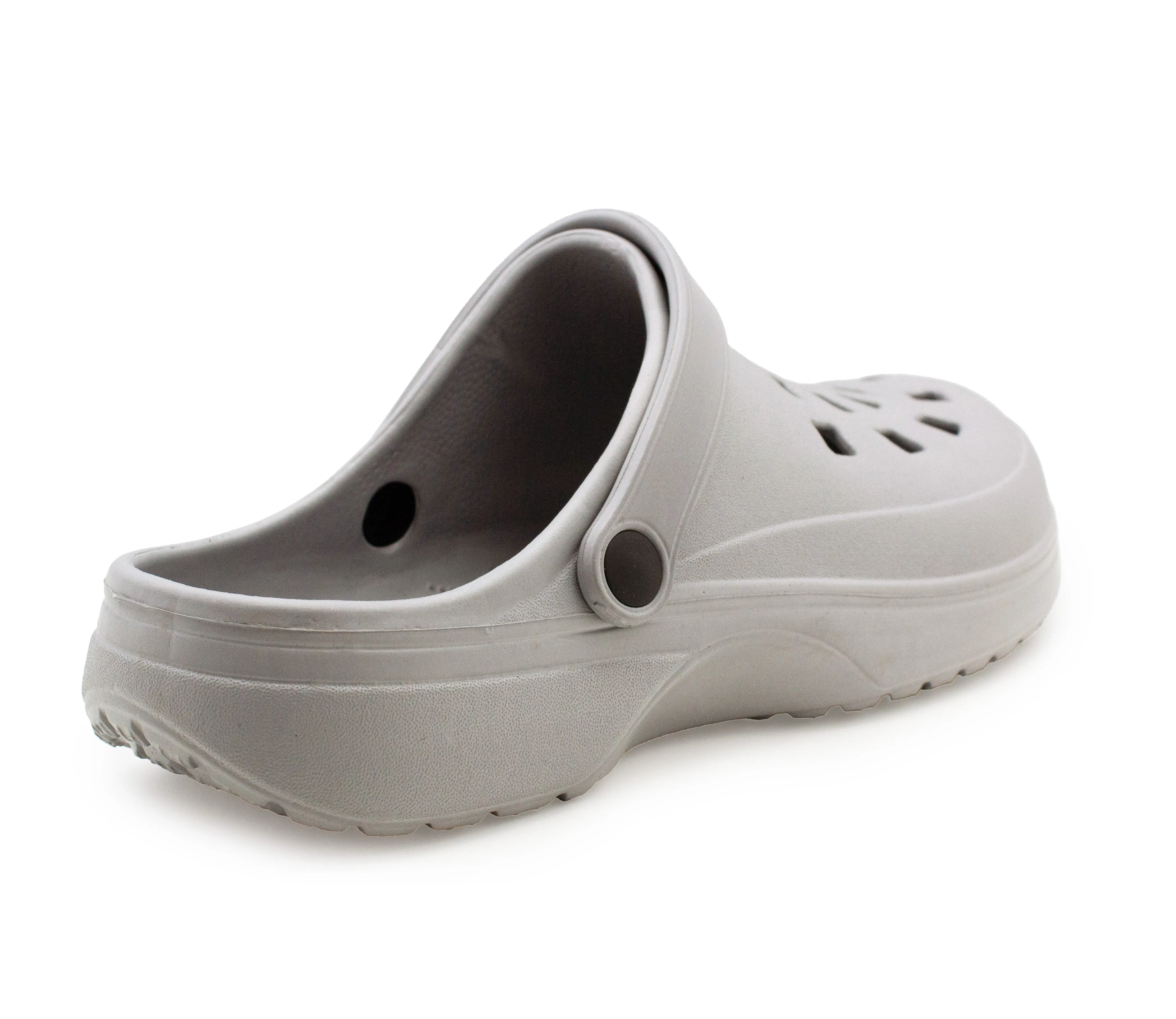 Mens Clogs Silver Lightweight EVA Garden Breathable Slip On Beach Hospital Nurse Kitchen Water Shoes Mules House Shoes Sandals