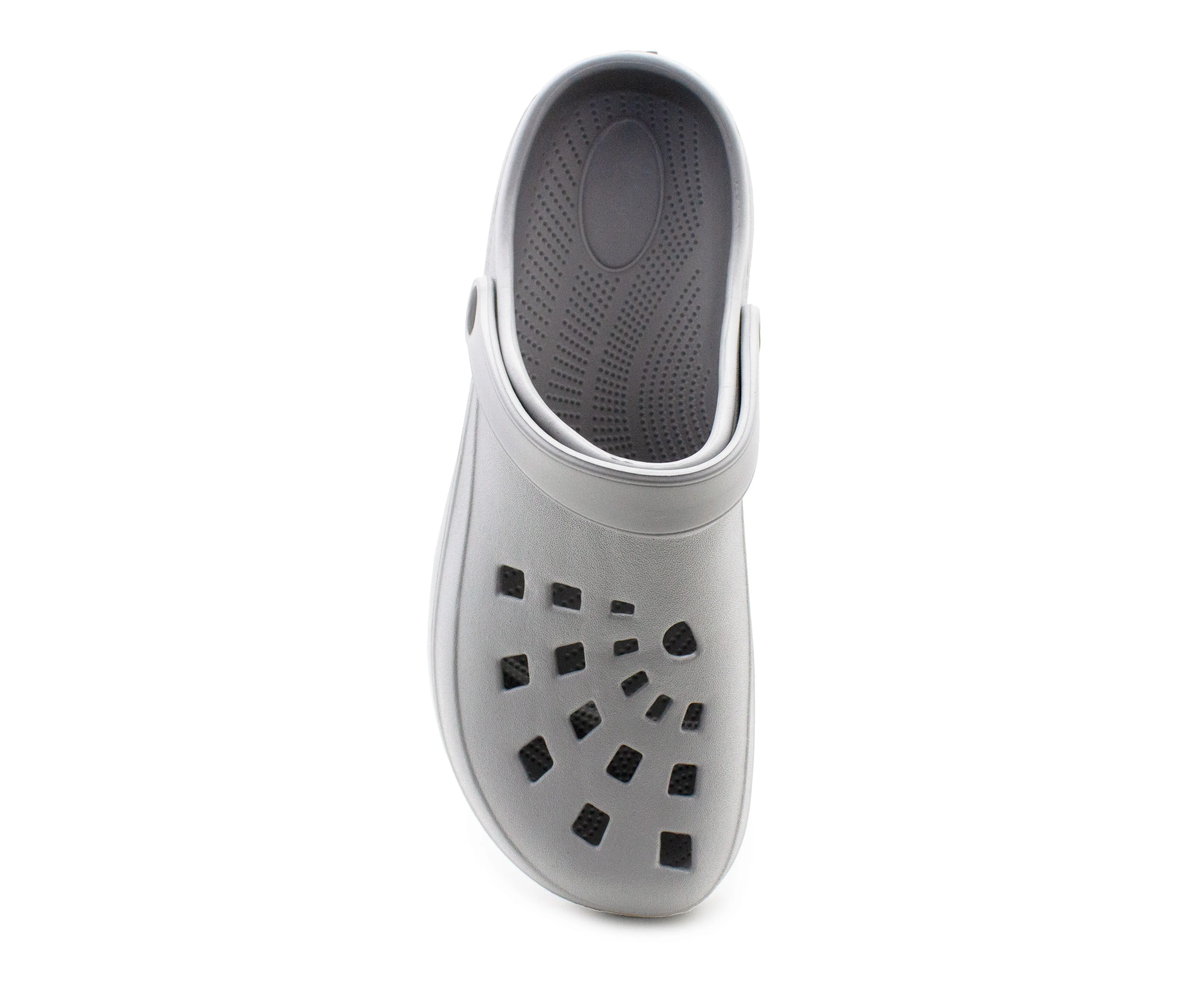 Mens Clogs Silver Lightweight EVA Garden Breathable Slip On Beach Hospital Nurse Kitchen Water Shoes Mules House Shoes Sandals