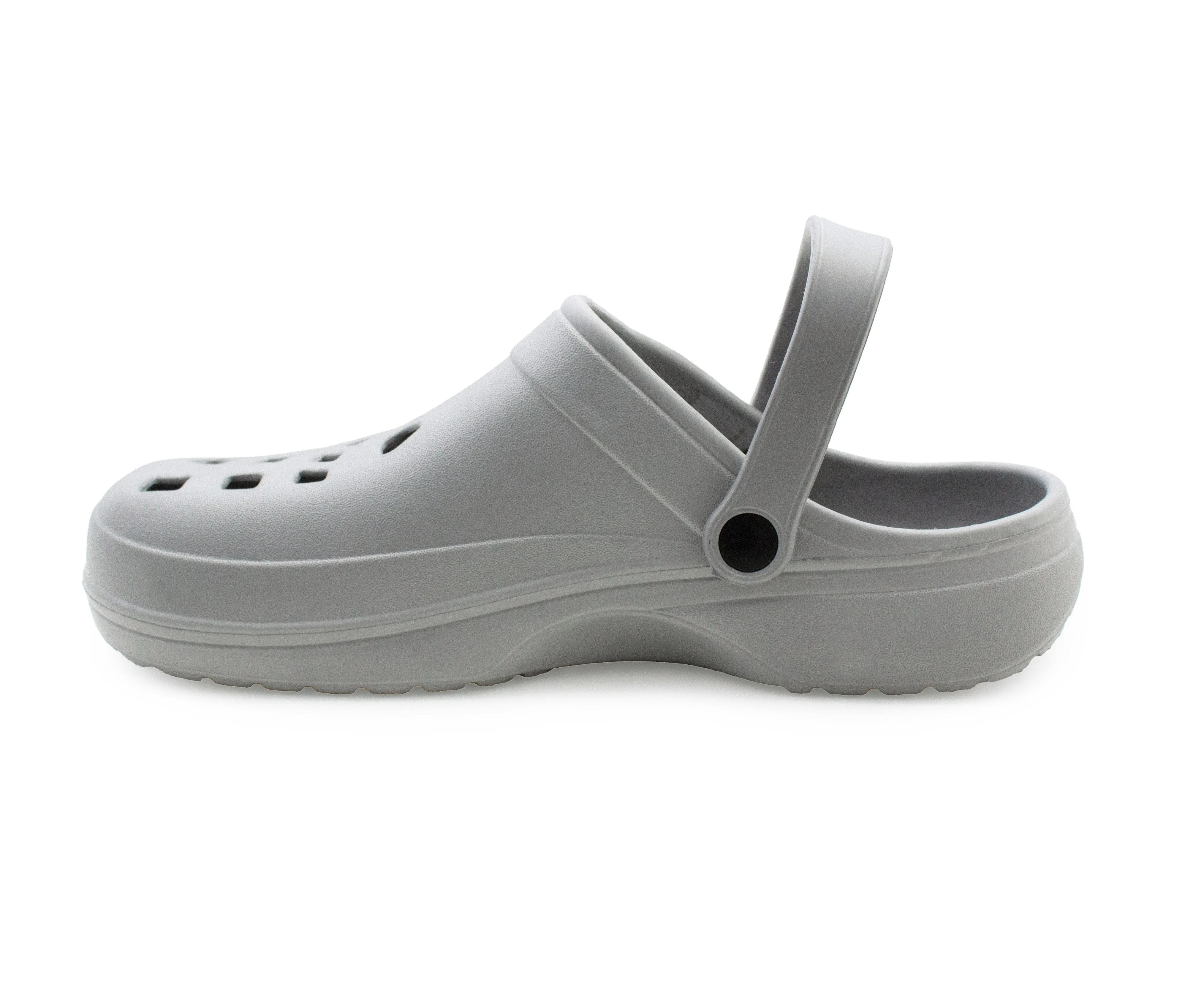 Mens Clogs Silver Lightweight EVA Garden Breathable Slip On Beach Hospital Nurse Kitchen Water Shoes Mules House Shoes Sandals