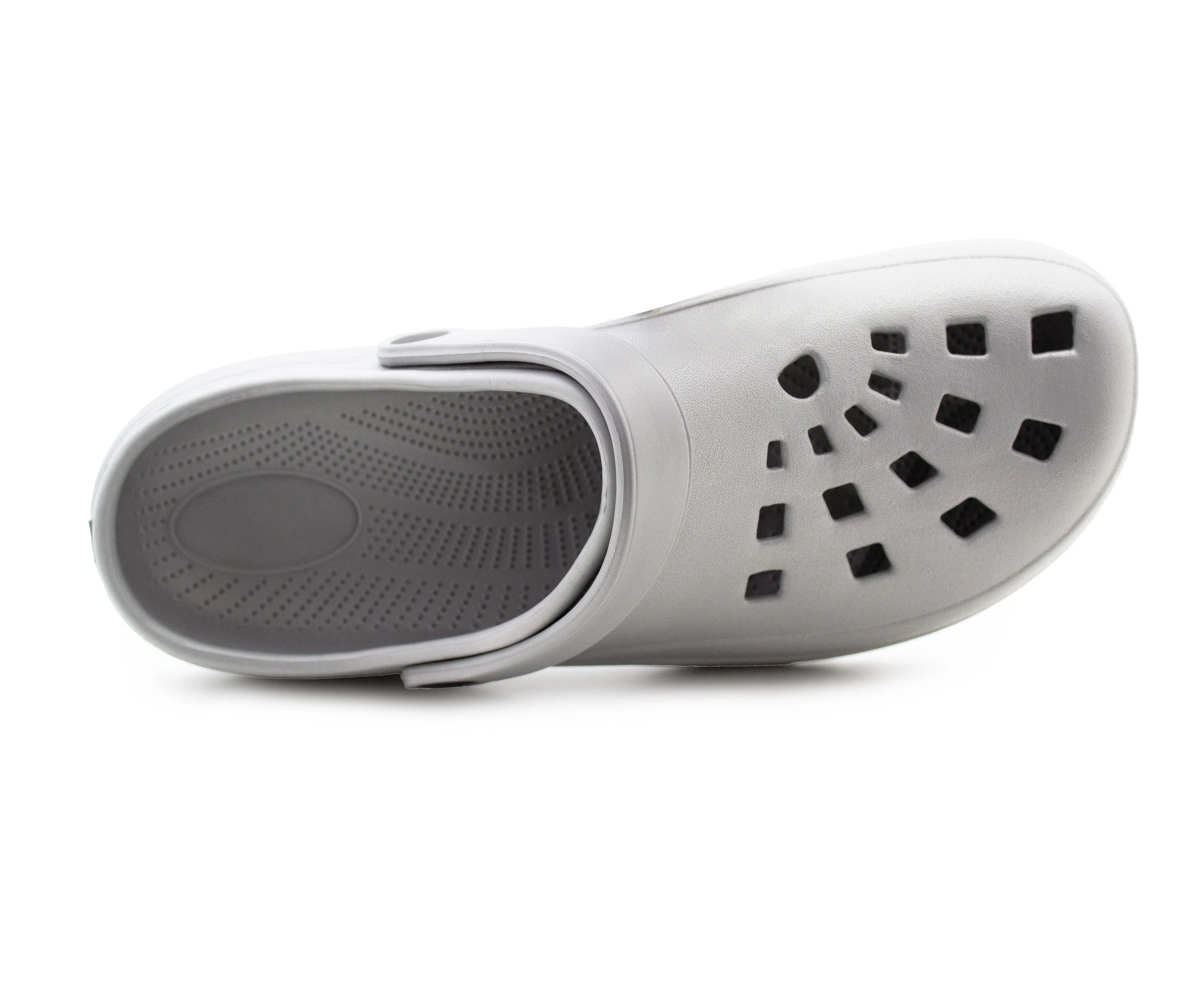 Mens Clogs Silver Lightweight EVA Garden Breathable Slip On Beach Hospital Nurse Kitchen Water Shoes Mules House Shoes Sandals