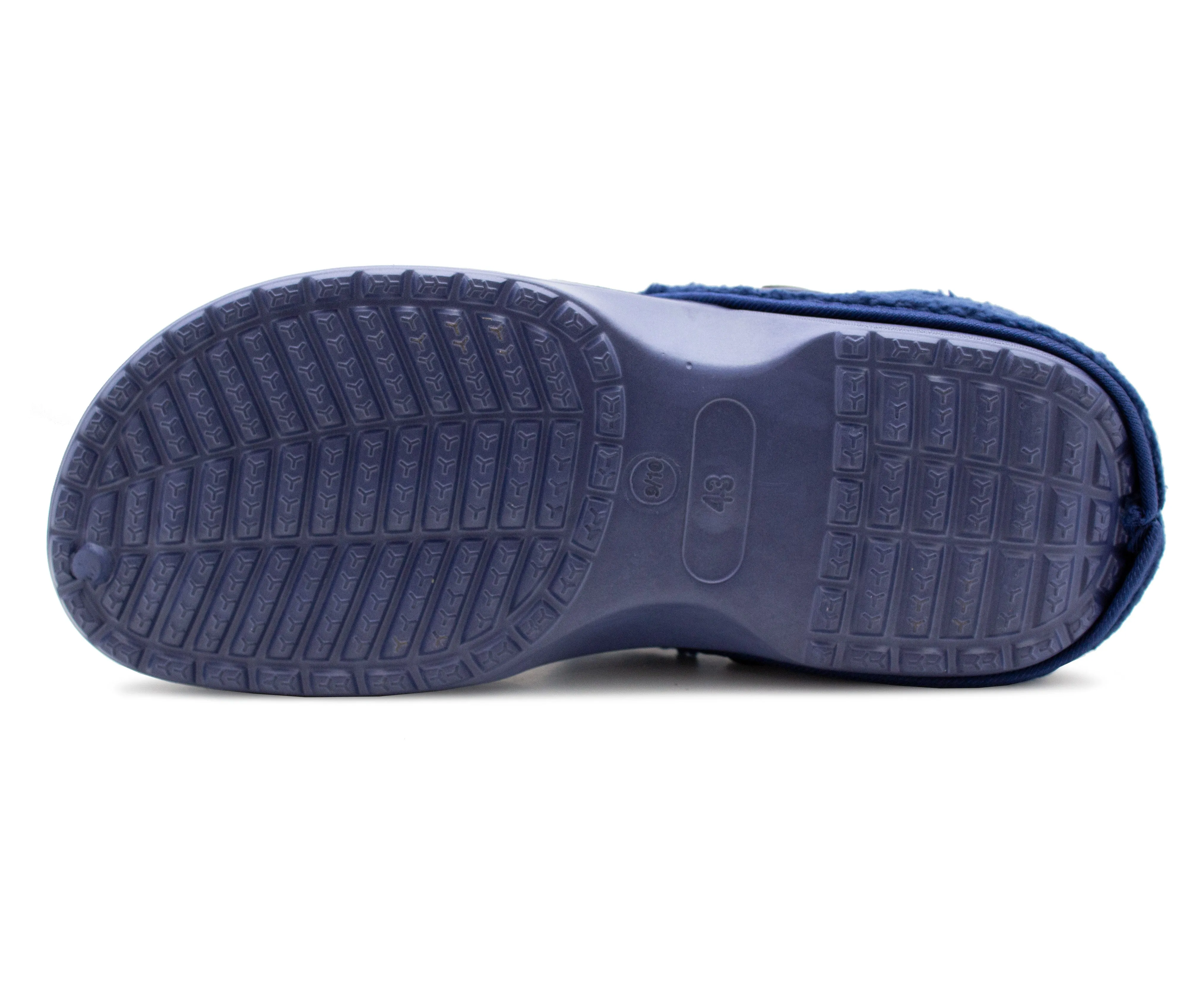 Mens Clogs Warm Fur Lined Thermal Garden Navy Clogs Slip On Lightweight EVA Slippers Indoor House Shoes Shower Sandals