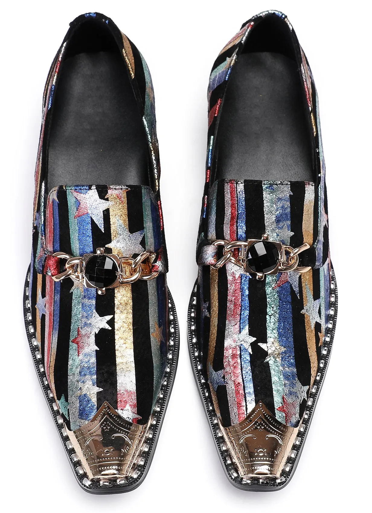 Mens Disco Party Casual Western Loafers