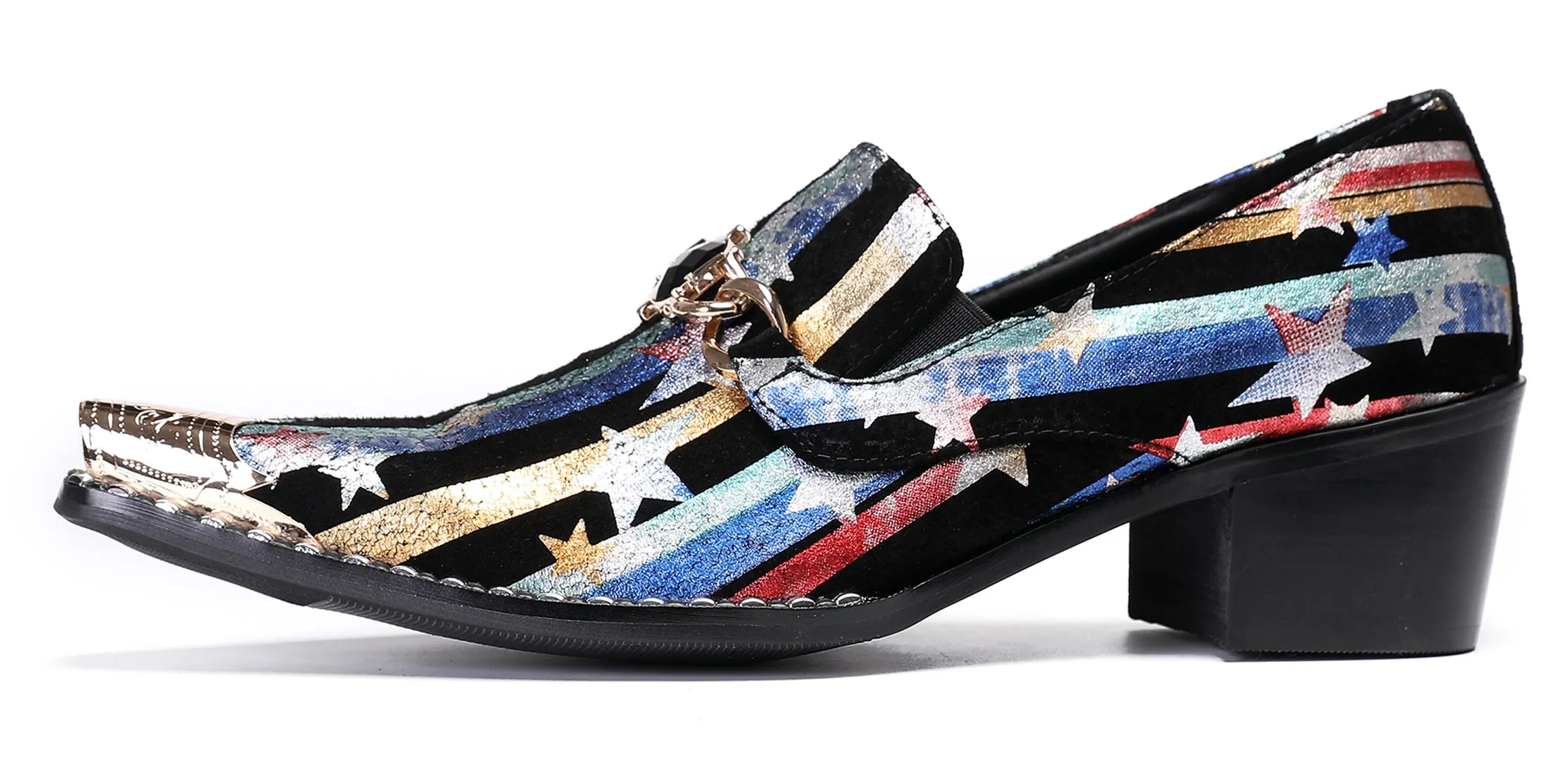Mens Disco Party Casual Western Loafers