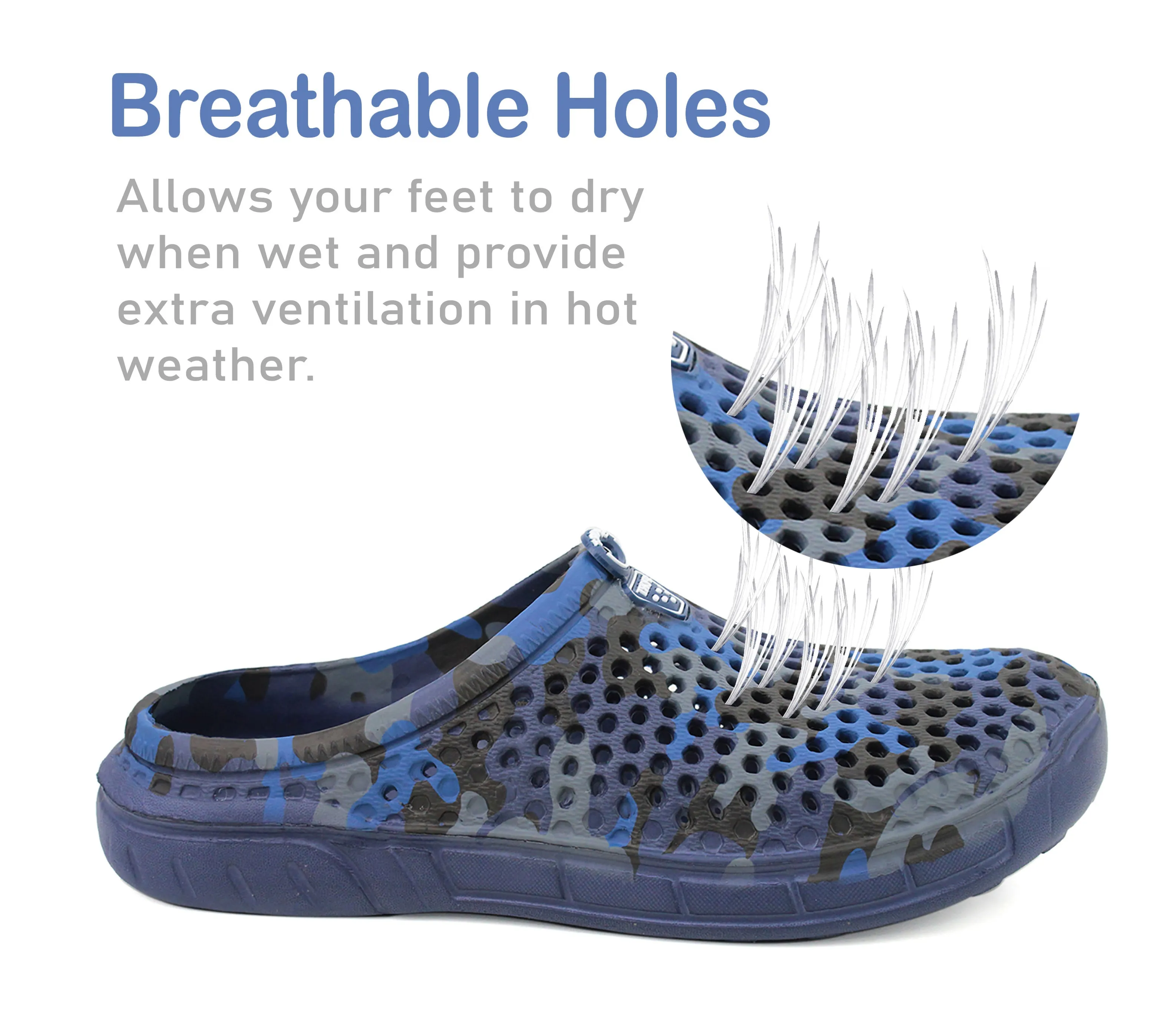 Mens Lightweight Breathable Clogs Slip On EVA Summer Beach Garden Slipper Backless Mule Nurse Hospital Pool Shower Sandals