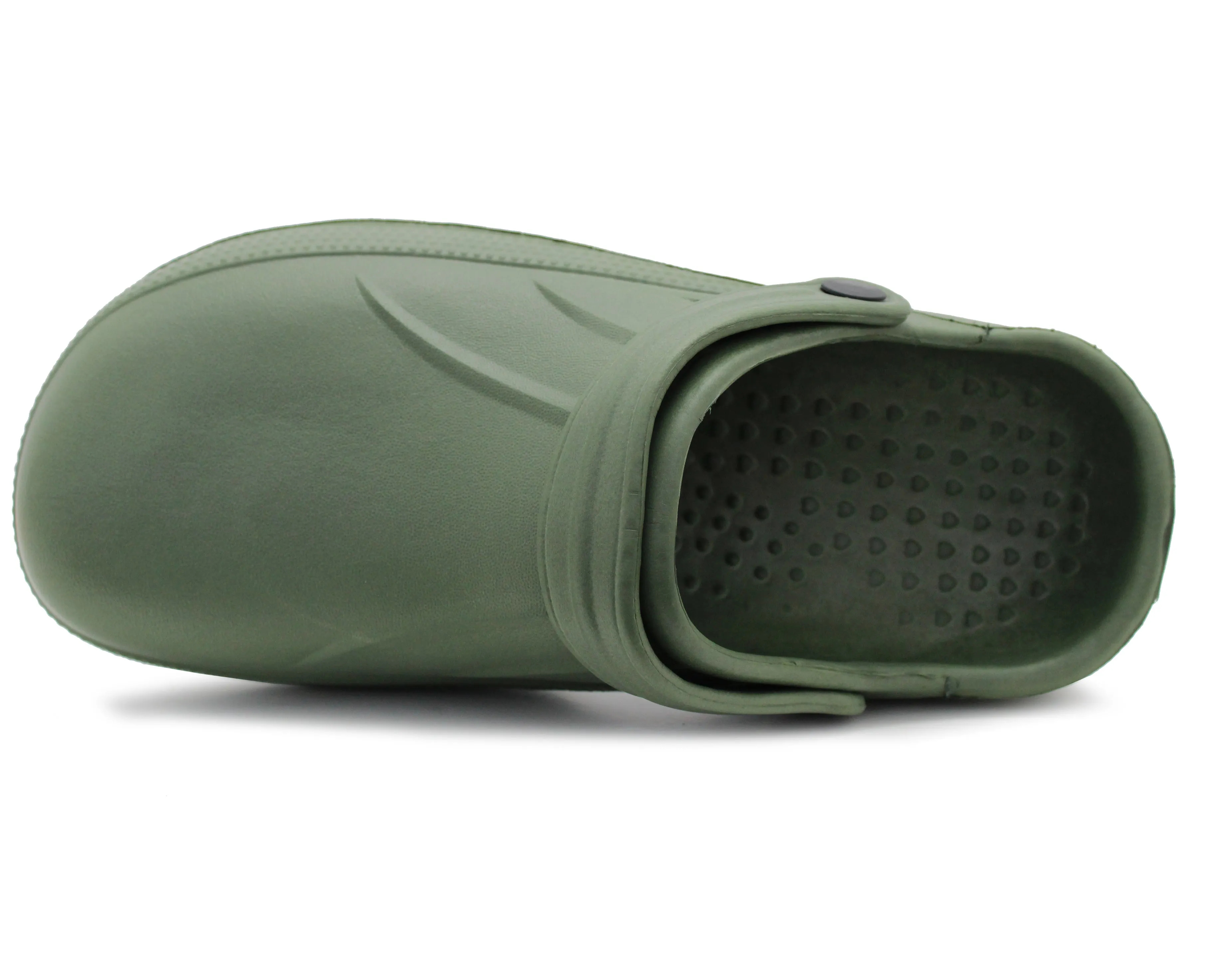 Mens Lightweight EVA Clogs Slip On Adjustable Strap Garden Summer Beach Hospital Nurse Kitchen Water Shoes Sandals in Green