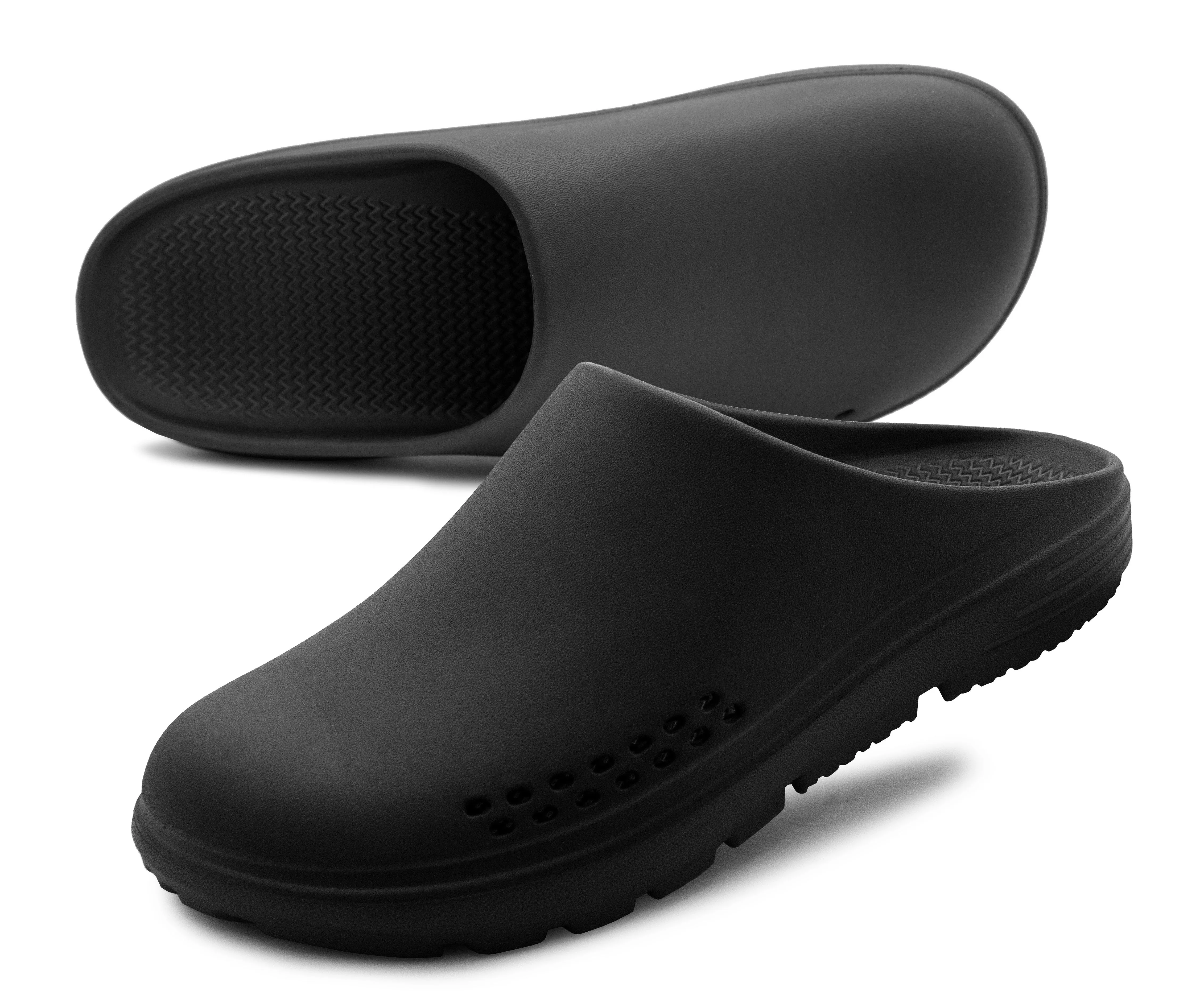 Mens Lightweight Garden Clogs Black EVA Slip On Backless Breathable Summer Beach Hospital Casual Slippers Water Shoes