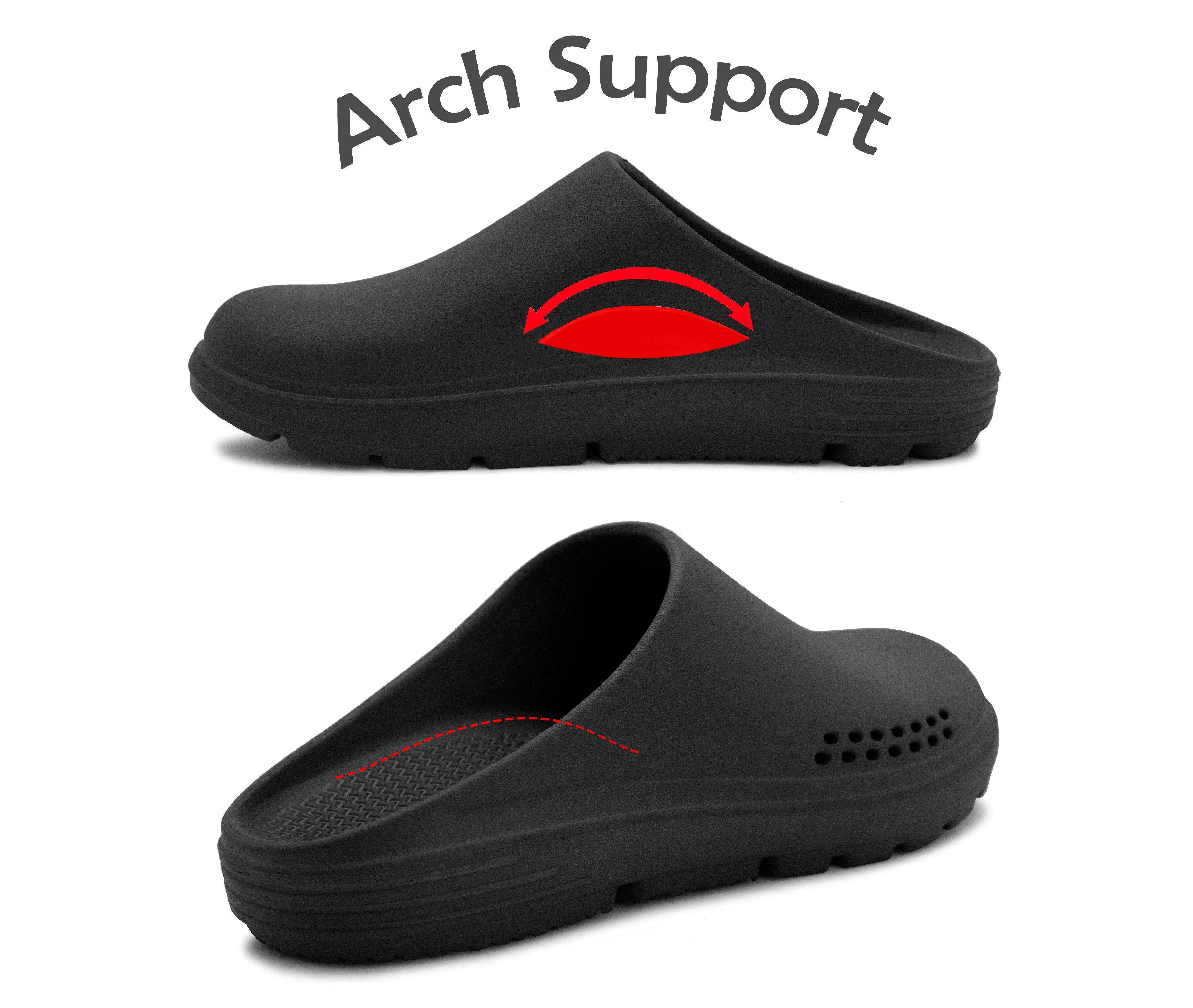 Mens Lightweight Garden Clogs Black EVA Slip On Backless Breathable Summer Beach Hospital Casual Slippers Water Shoes