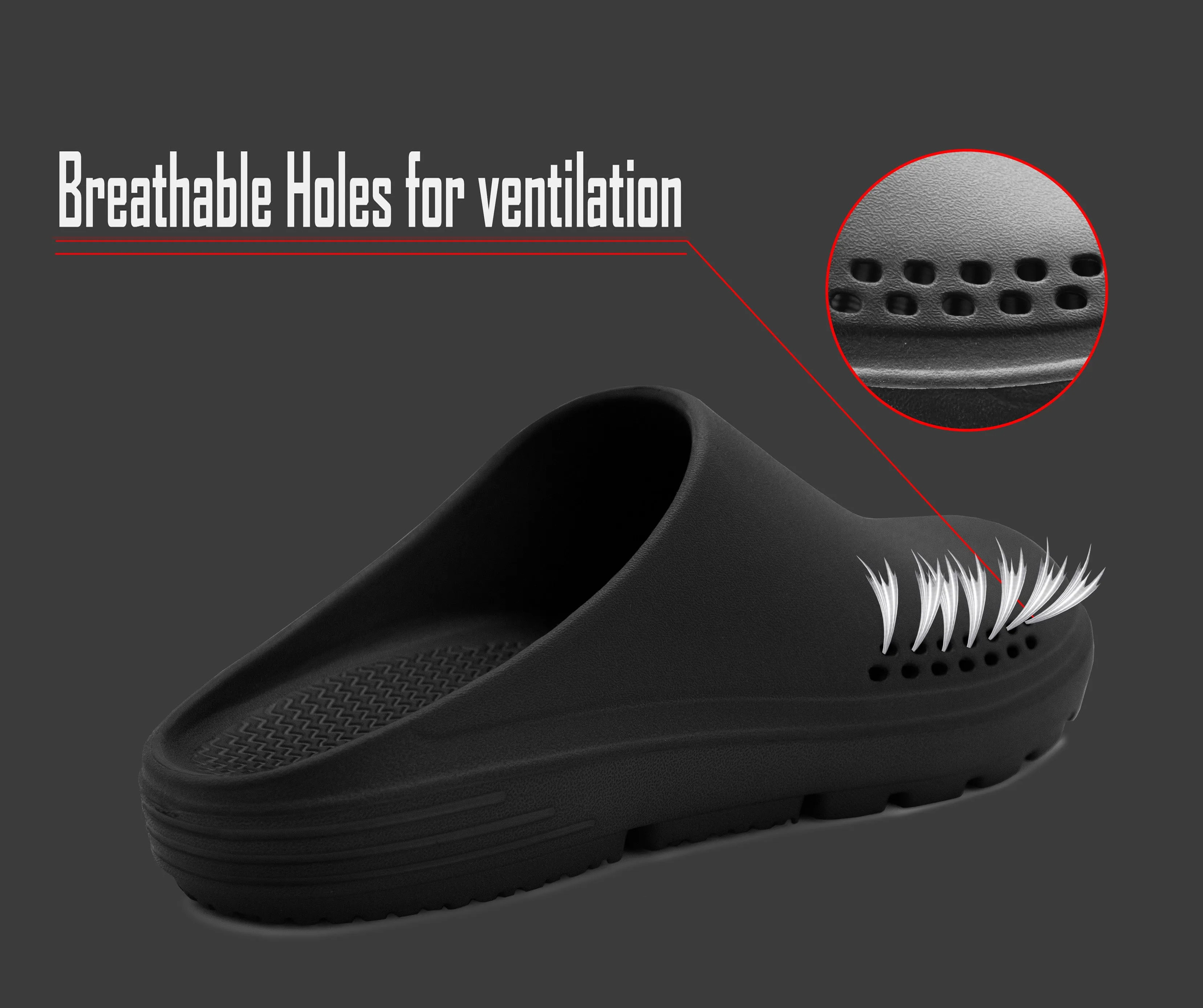Mens Lightweight Garden Clogs Black EVA Slip On Backless Breathable Summer Beach Hospital Casual Slippers Water Shoes