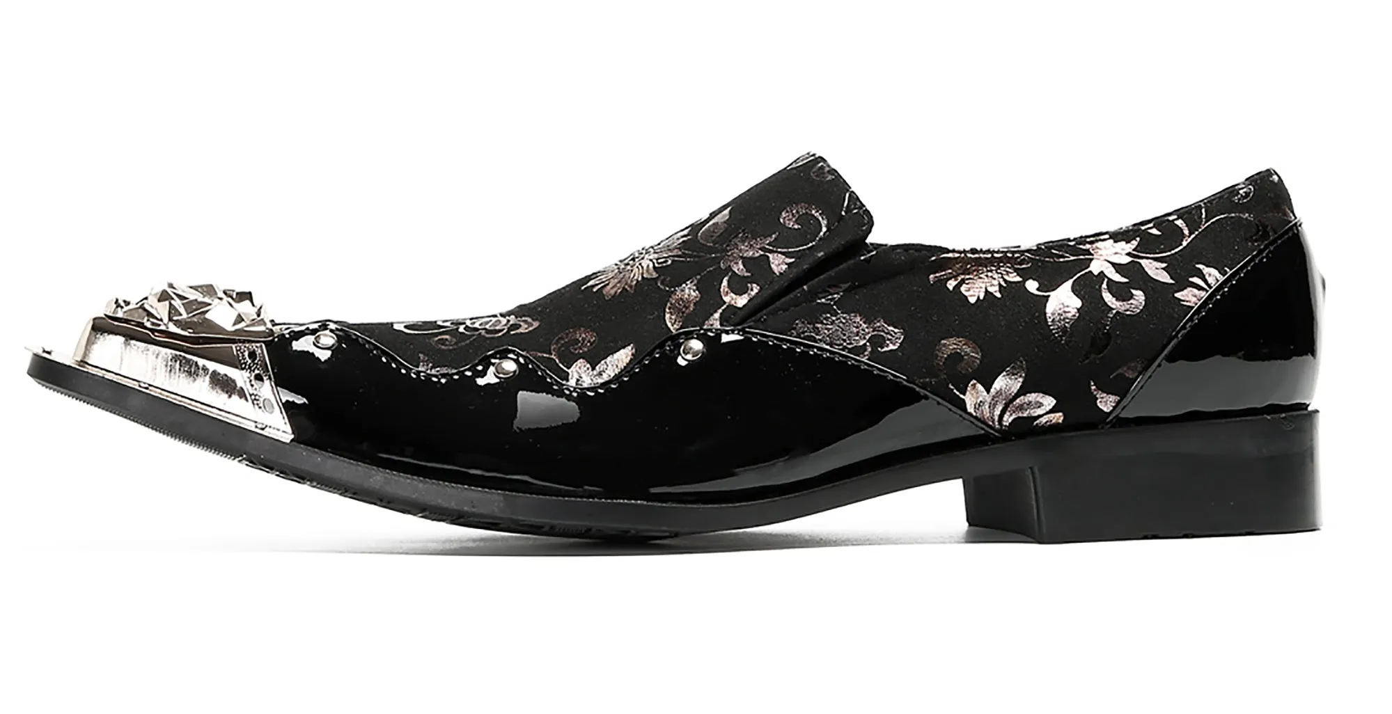 Mens Metal Tip Party Casual Western Loafers