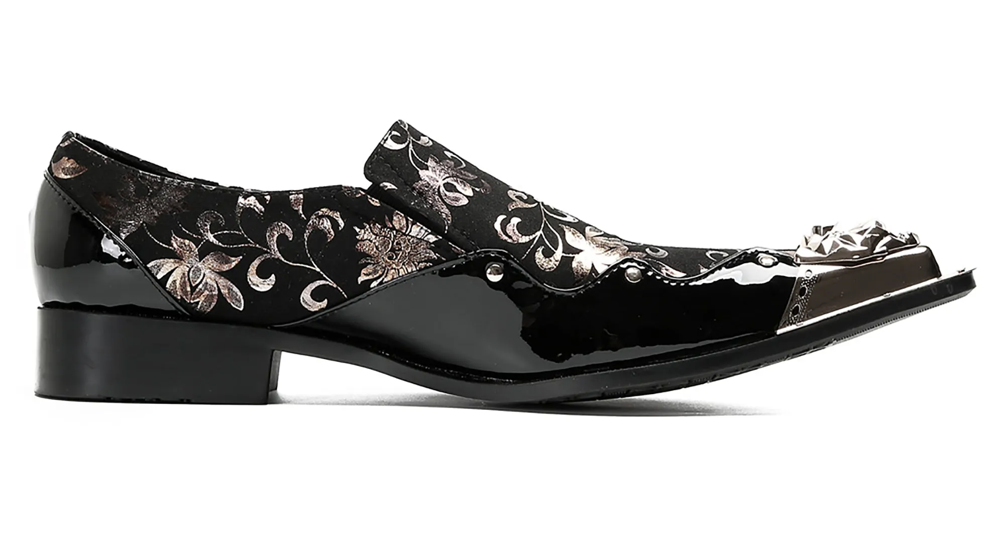 Mens Metal Tip Party Casual Western Loafers
