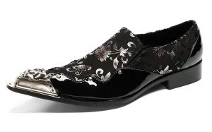 Mens Metal Tip Party Casual Western Loafers