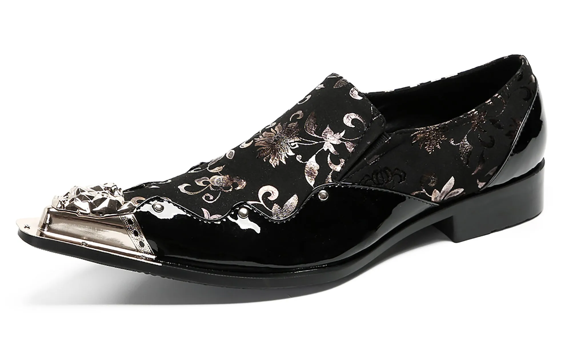 Mens Metal Tip Party Casual Western Loafers
