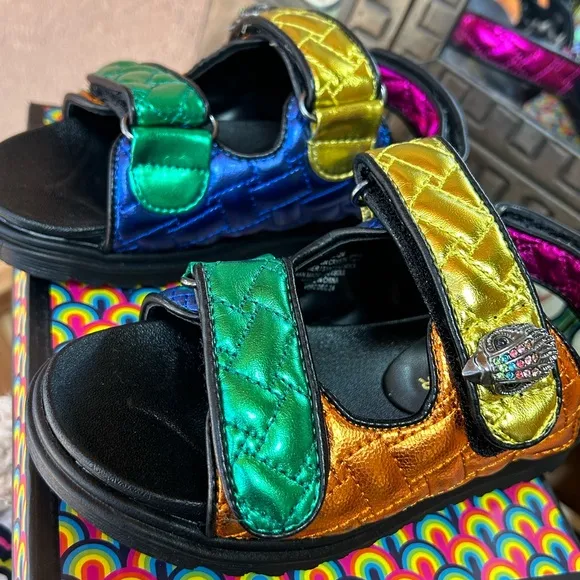 Metallic Quilted Rainbow Orson Sandals Kurt Geiger Kids Girls 12