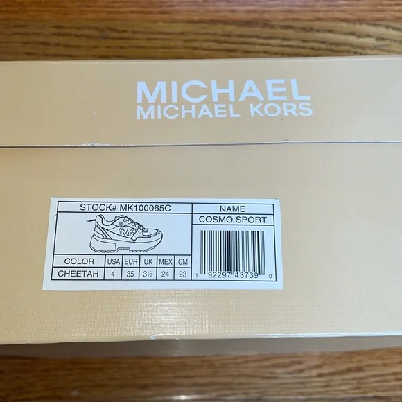 Michael Kors Girl's Cosmo Cheetah Print Lace-Up Sport Sneakers Size 4