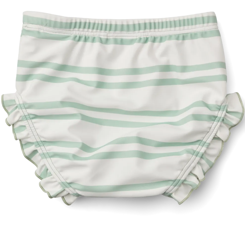 Mila Stripe Baby Swim Pants (Creme De La Creme/Dusty Mint)