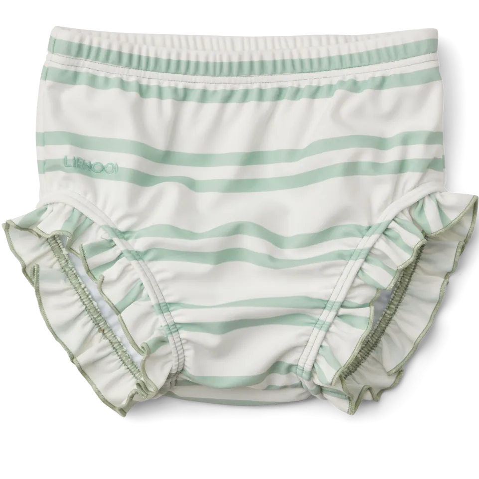 Mila Stripe Baby Swim Pants (Creme De La Creme/Dusty Mint)