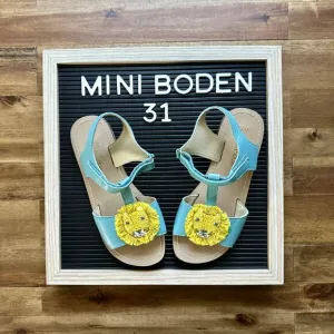 Mini Boden Blue Lion Raffia Sandals 31EU/13US