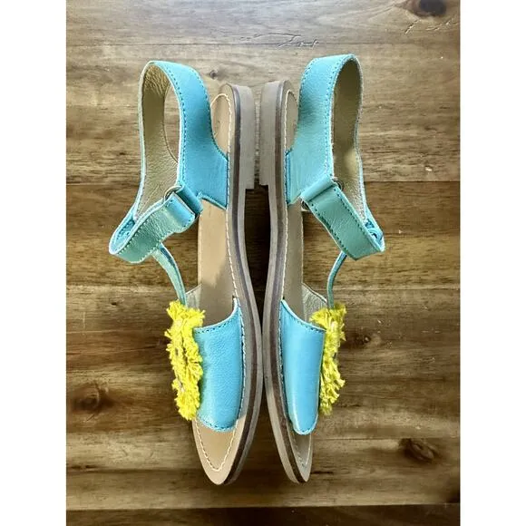 Mini Boden Blue Lion Raffia Sandals 31EU/13US