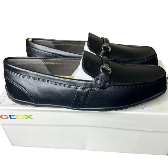 NEW Geox Boys' Penny Loafers Black Size 41C EU / 7C US (Big Kid)