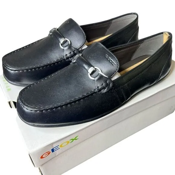 NEW Geox Boys' Penny Loafers Black Size 41C EU / 7C US (Big Kid)
