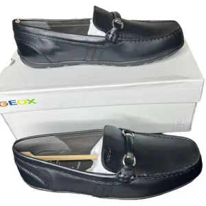 NEW Geox Boys' Penny Loafers Black Size 41C EU / 7C US (Big Kid)