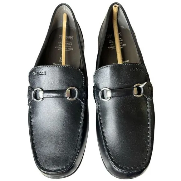NEW Geox Boys' Penny Loafers Black Size 41C EU / 7C US (Big Kid)