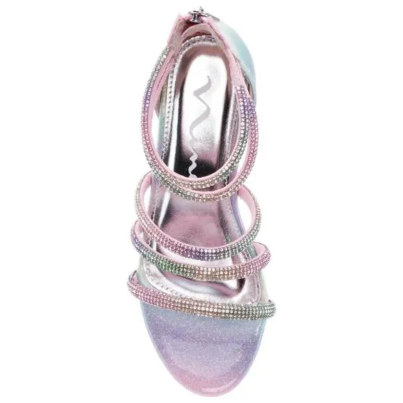 NEW NINA kid's sparklar sandals in rainbow