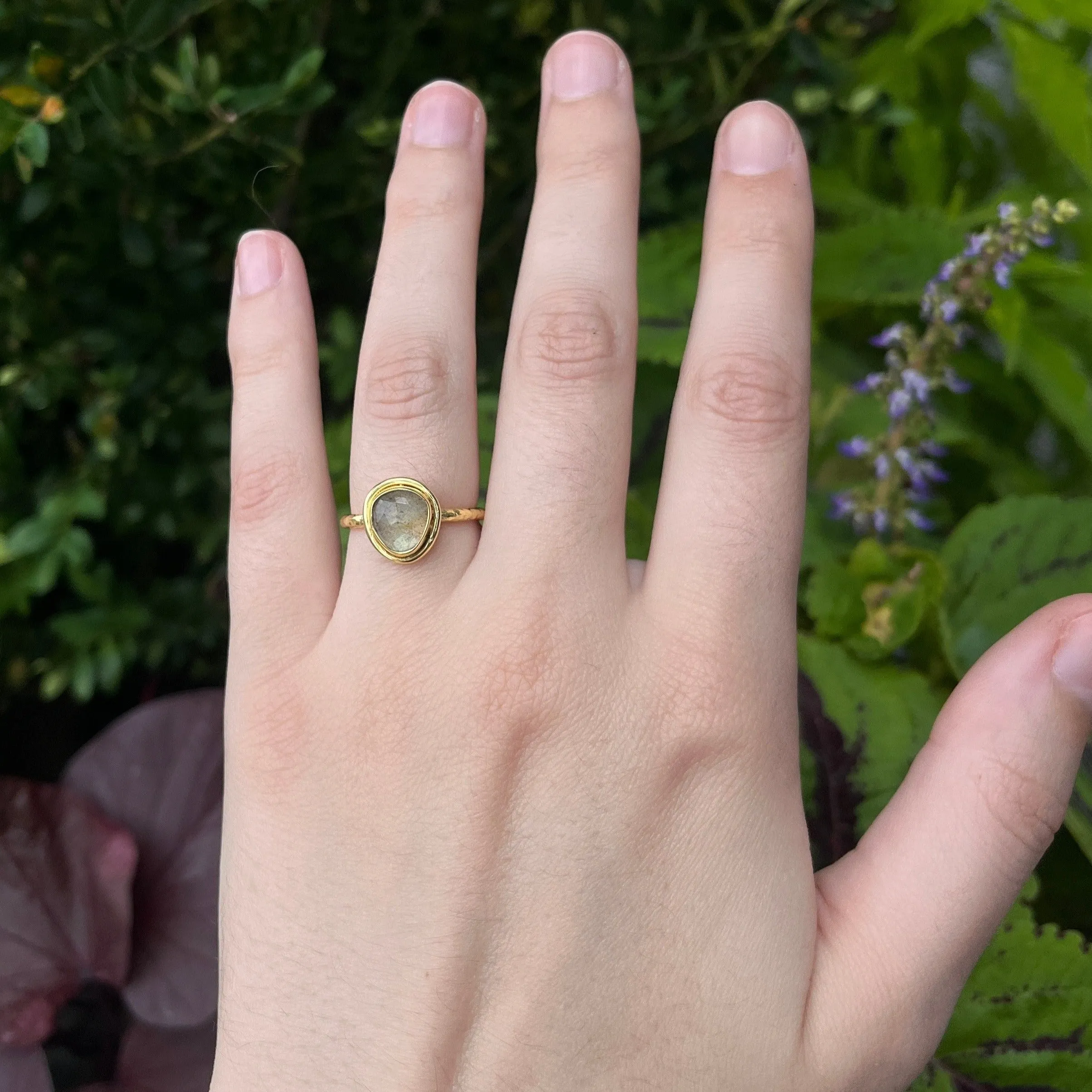 NEW! Organic Labradorite Candy Ring in 18K Gold Vermeil by Sarah Richardson