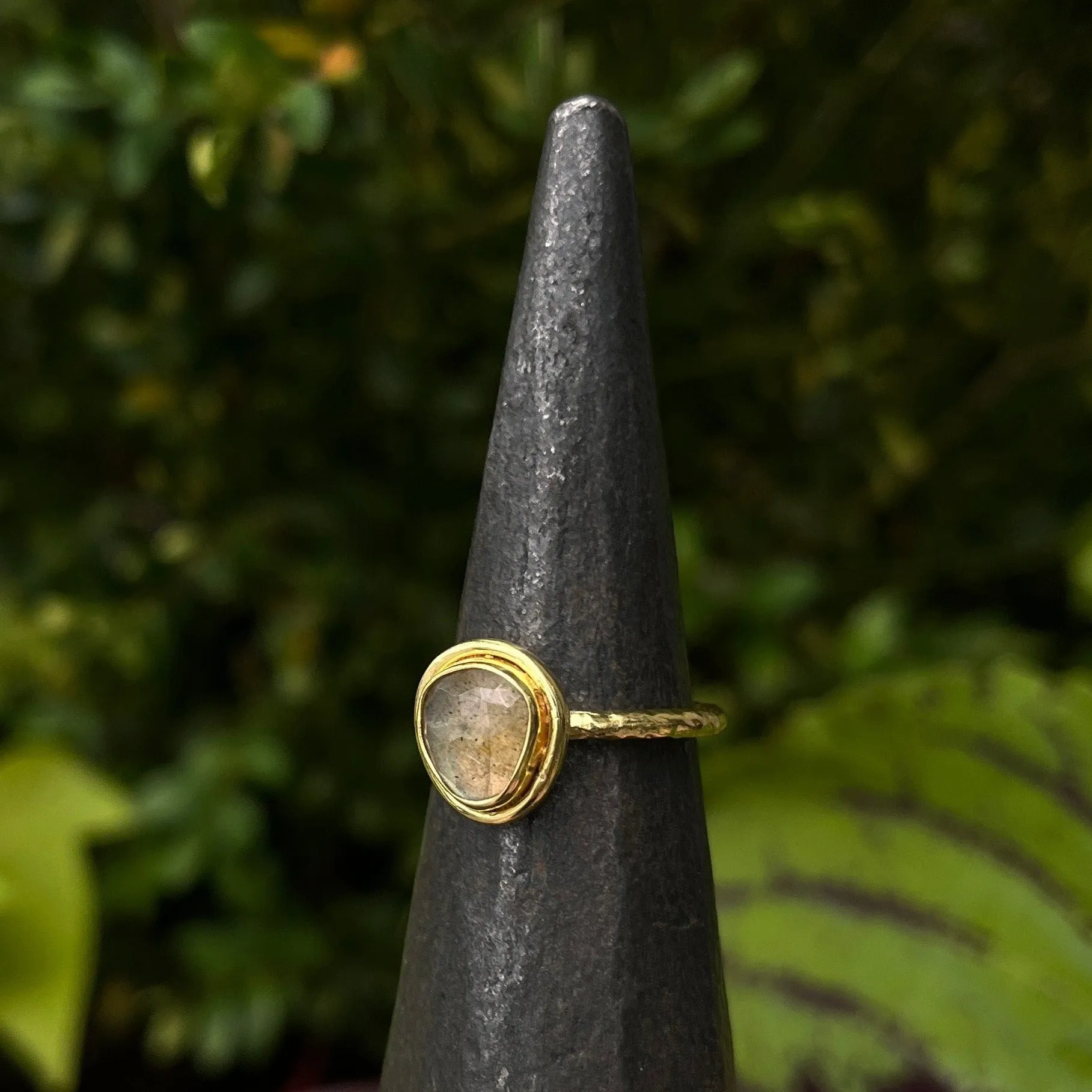 NEW! Organic Labradorite Candy Ring in 18K Gold Vermeil by Sarah Richardson