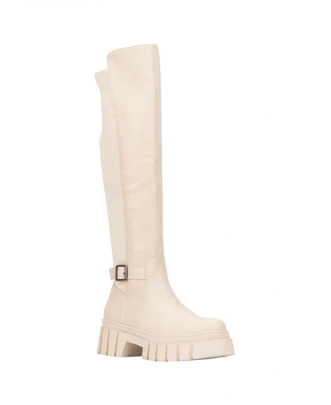 New York And Company Women's Sara Tall Lugged Sole Boots Bone Brown 6.5M