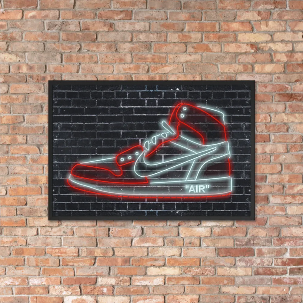Nike Air Jordans Neon Sneakers Poster - Michael Jordan Wall Art Shoe Art with Nike Sneakers