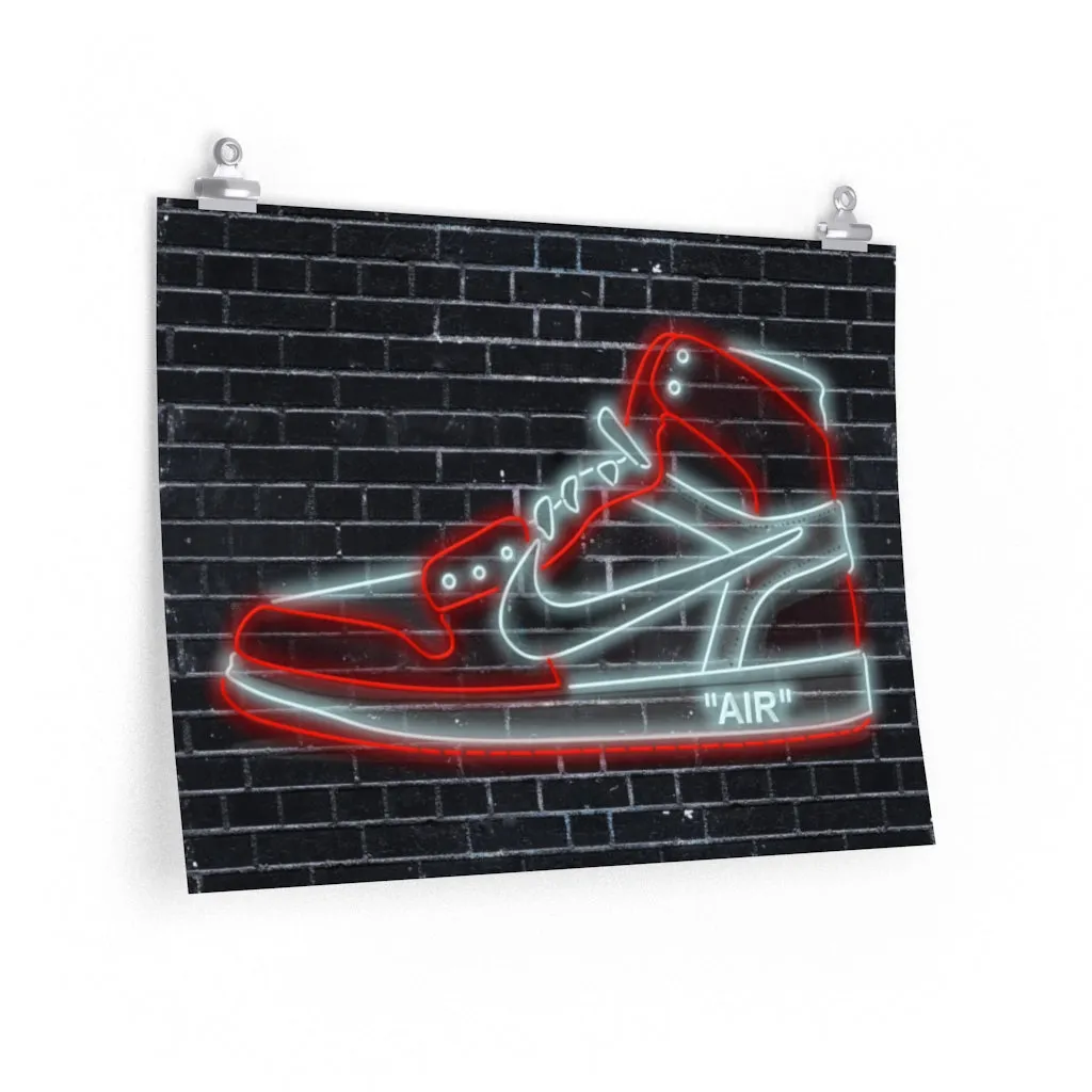 Nike Air Jordans Neon Sneakers Poster - Michael Jordan Wall Art Shoe Art with Nike Sneakers