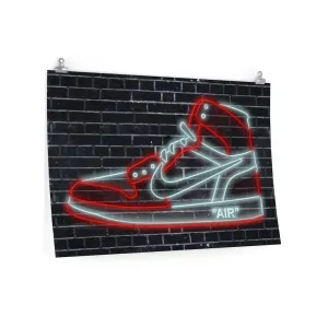 Nike Air Jordans Neon Sneakers Poster - Michael Jordan Wall Art Shoe Art with Nike Sneakers