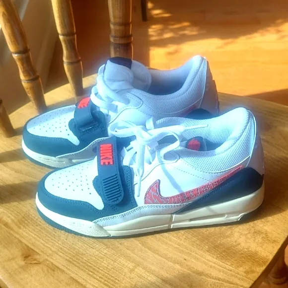 Nike Jordan Kids Sneakers - White and Blue with Red Accents
