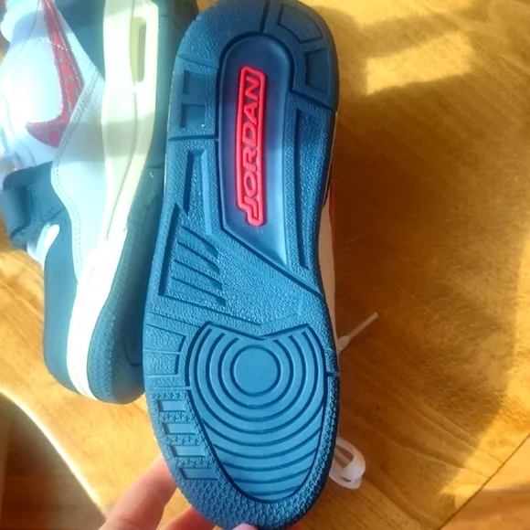 Nike Jordan Kids Sneakers - White and Blue with Red Accents