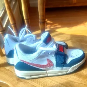 Nike Jordan Kids Sneakers - White and Blue with Red Accents