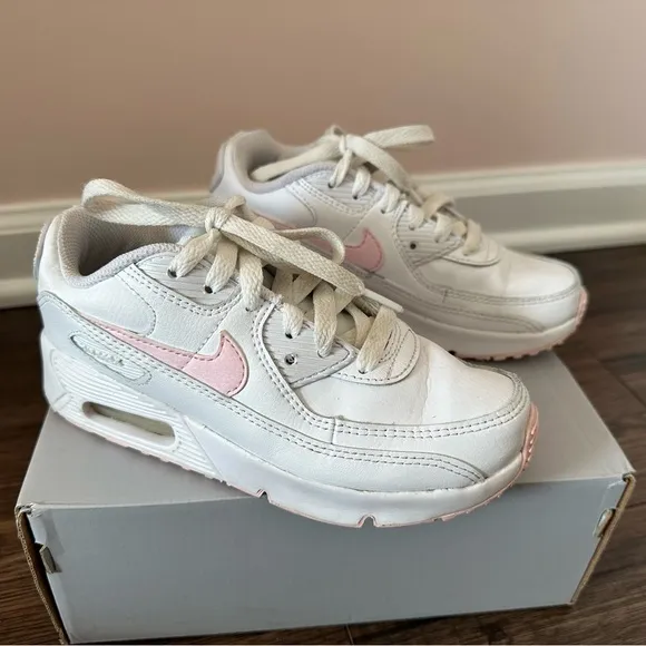 Nike Kids White and Pink Sneakers